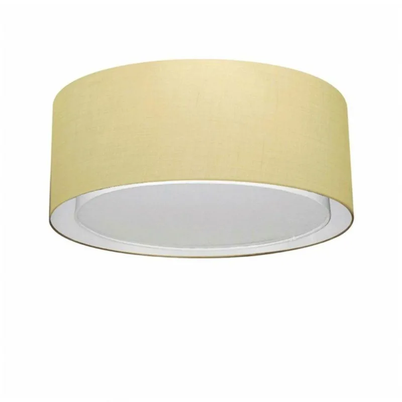 Plafon Cilíndrico Duplo Md-3036 50x25cm Bivolt Algodão Crú - Vivare Brasil Iluminação