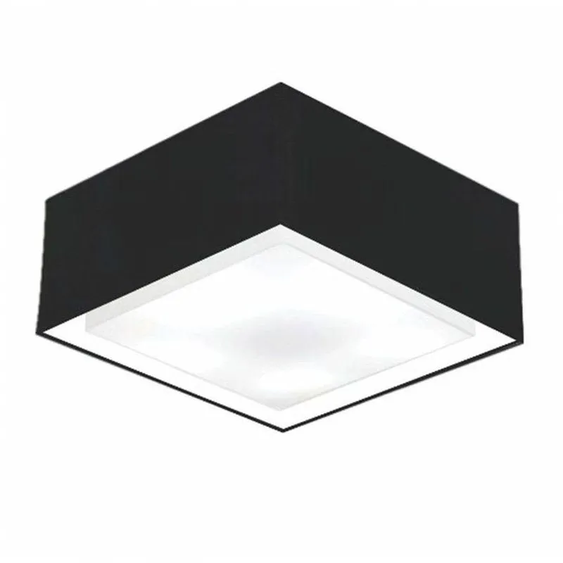 Plafon Quadrado Duplo Md-3039 Tecido 25x50x50cm Bivolt Preto