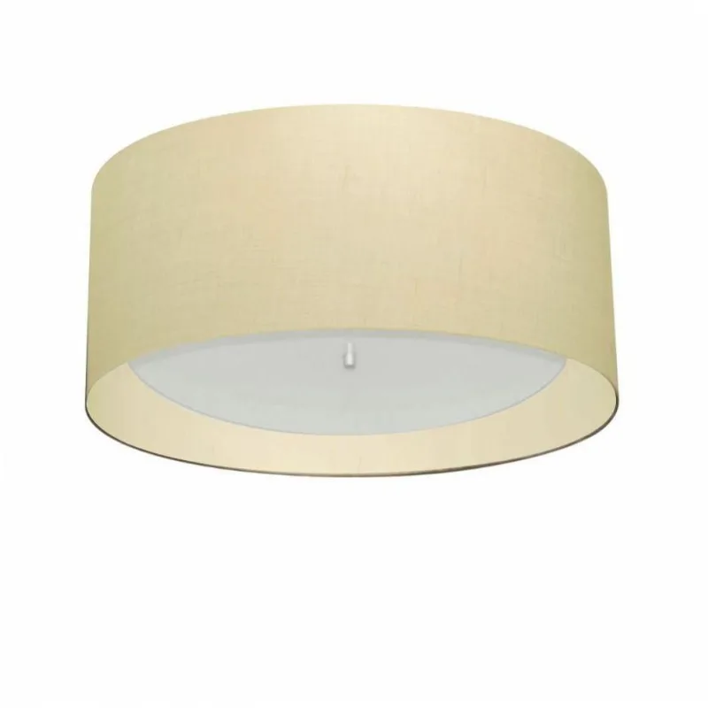 Plafon Cilíndrico Duplo Md-3161 50x25cm Bivolt Algodão Crú - Vivare Brasil Iluminação