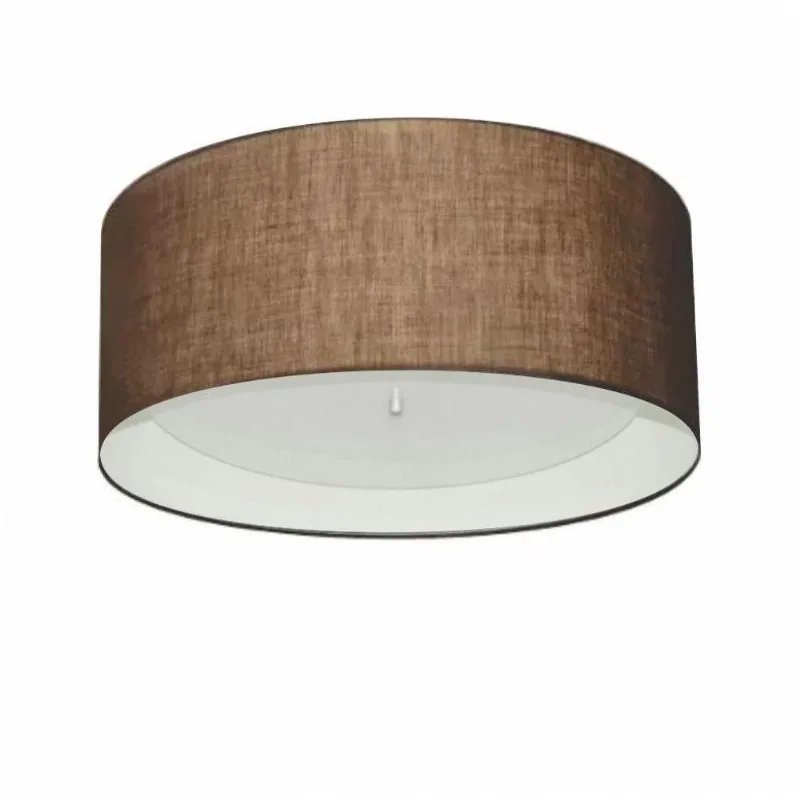 Plafon Cilíndrico Duplo Md-3161 50x25cm Bivolt Café Branco - Vivare Brasil Iluminação