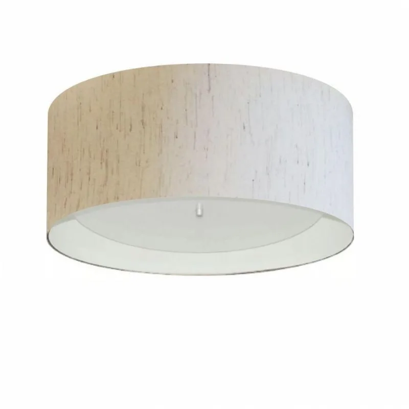 Plafon Cilíndrico Duplo Md-3161 50x25cm Bivolt Bege Branco - Vivare Brasil Iluminação