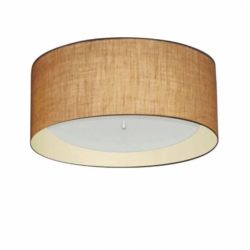 Plafon Cilíndrico Duplo Md-3161 50x25cm Bivolt Palha Bege - Vivare Brasil Iluminação