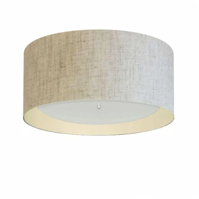 Plafon Cilíndrico Duplo Md-3161 50x25cm Bivolt Rústico Bege - Vivare Brasil Iluminação