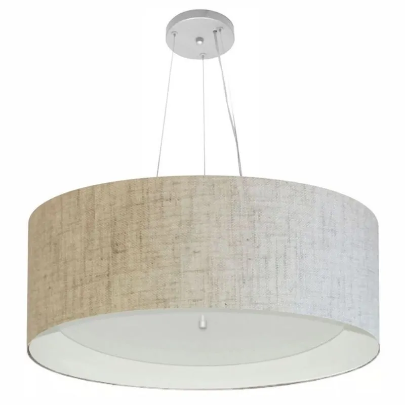 Lustre Pendente Cilíndrico MD-4013 Cúpula em Tecido 60x25cm Bivolt Bege Vivare Brasil Iluminação Lustre Pendente Cilíndrico MD-4013 Cúpula em Tecido Bivolt Bege Vivare Brasil Iluminação