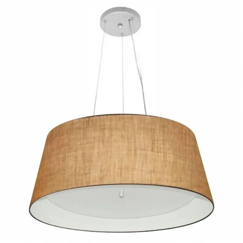 Lustre Pendente Cone Md-4015 25x60x50cm Bivolt Palha Branco