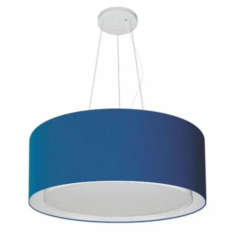 Lustre Pendente Cilíndrico Duplo 50x25cm Bivolt Azul Marinho