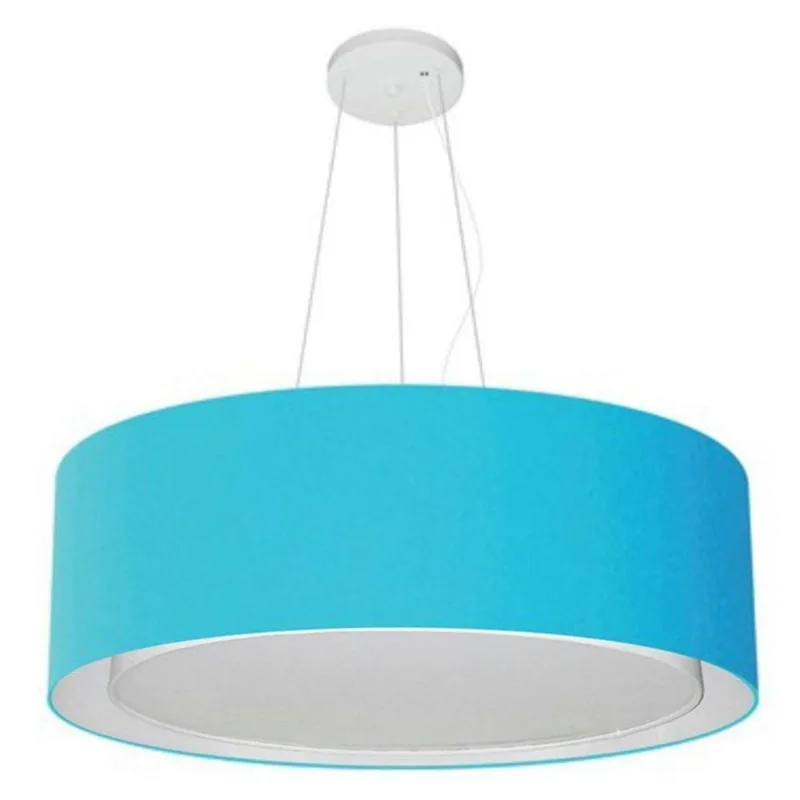 Lustre Cilíndrico Duplo Md-4125 60x25cm Bivolt Azul Turquesa - Vivare Brasil Iluminação