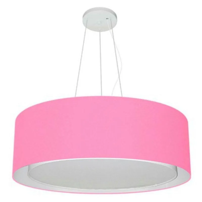 Lustre Cilíndrico Duplo Md-4125 60x25cm Bivolt Rosa Bebê - Vivare Brasil Iluminação