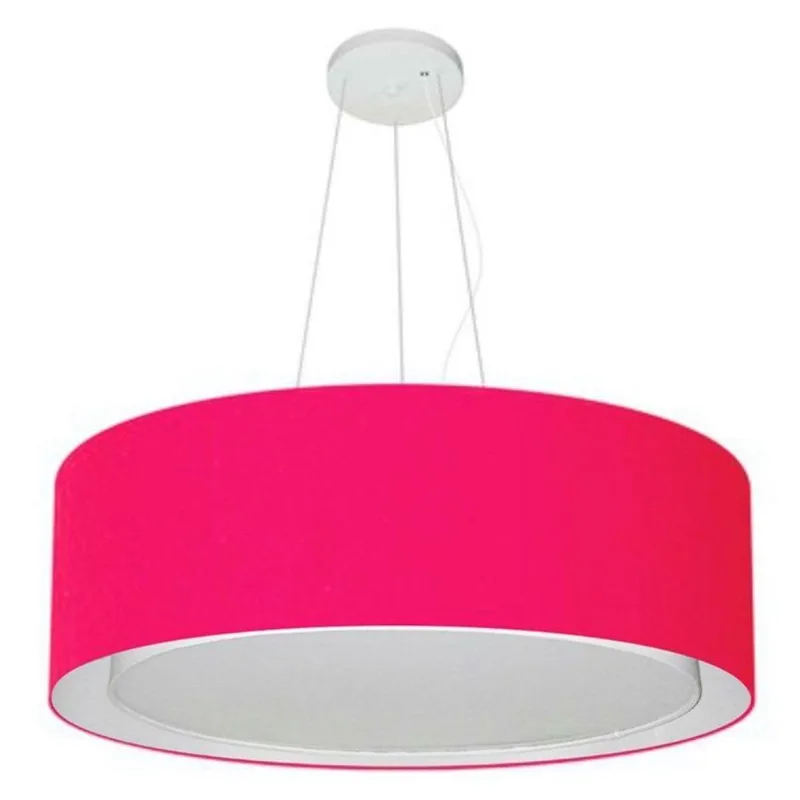 Lustre Cilíndrico Duplo Md-4125 60x25cm Bivolt Rosa Pink - Vivare Brasil Iluminação