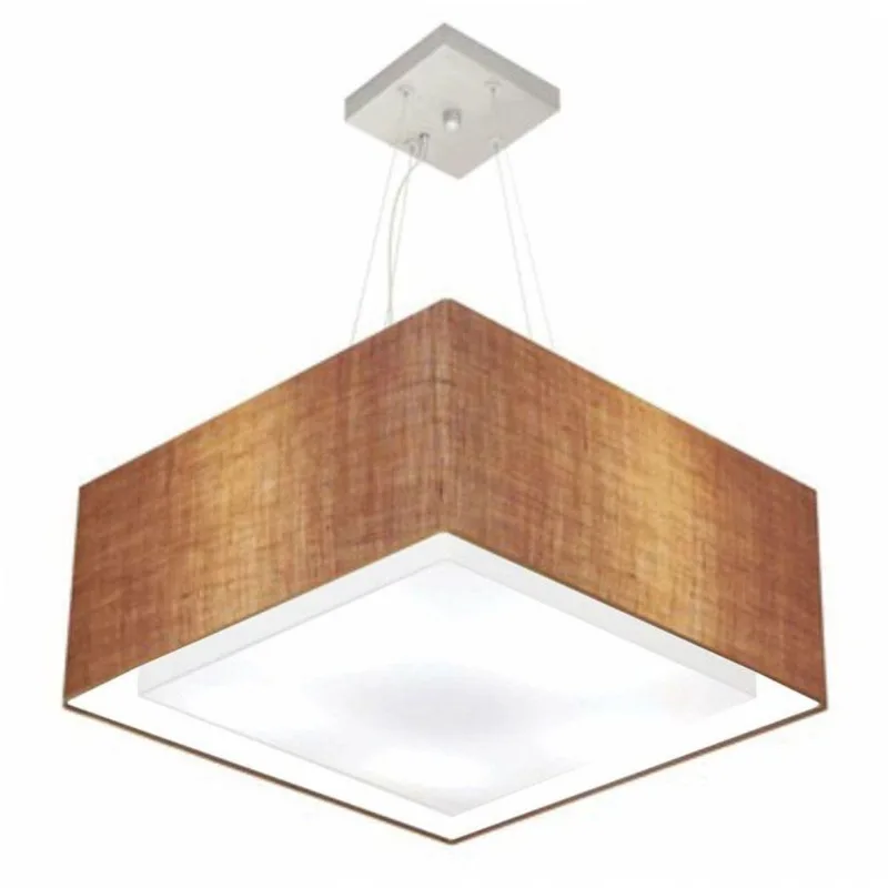 Lustre Pendente Quadrado Duplo 25/50x50cm - Vivare Brasil Iluminação