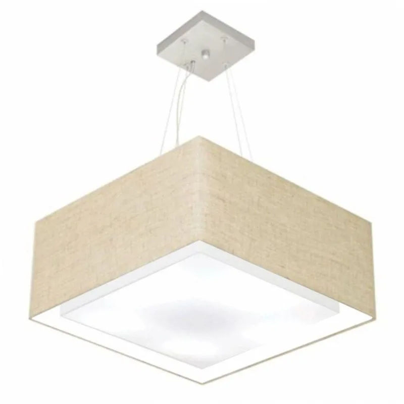 Lustre Pendente Quadrado Duplo 25/50x50cm - Vivare Brasil Iluminação