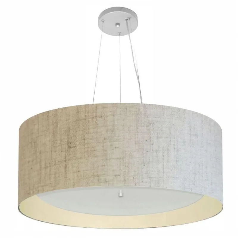 Lustre Cilíndrico Md-4142 80x30cm Bivolt Rústico Bege - Vivare Brasil Iluminação
