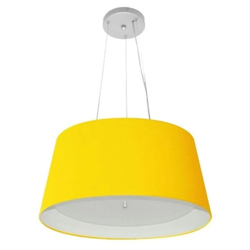 Lustre Pendente Cone Md-4144 25x50x40 Bivolt Amarelo Branco