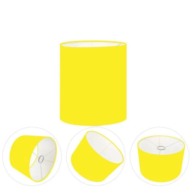 Cúpula Abajur E Luminária Cilíndrica Vivare Cp-7001 13x15cm - Bocal Nacional Amarelo
