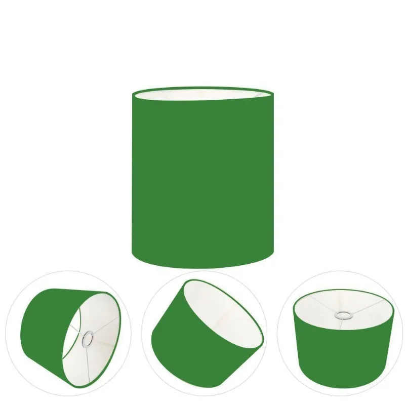 Cúpula Abajur E Luminária Cilíndrica Vivare Cp-7001 ø13x15cm - Bocal Nacional Verde-folha