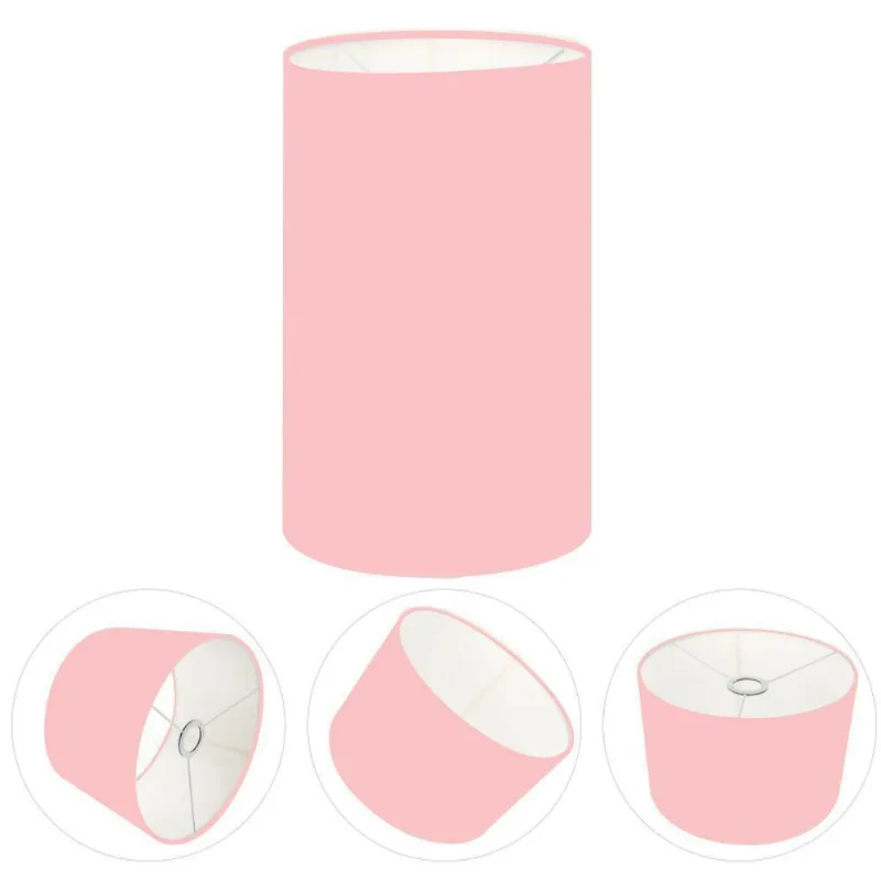 Cúpula Abajur E Luminária Cilíndrica Vivare Cp-7002 ø13x30cm - Bocal Nacional Rosa-bebê