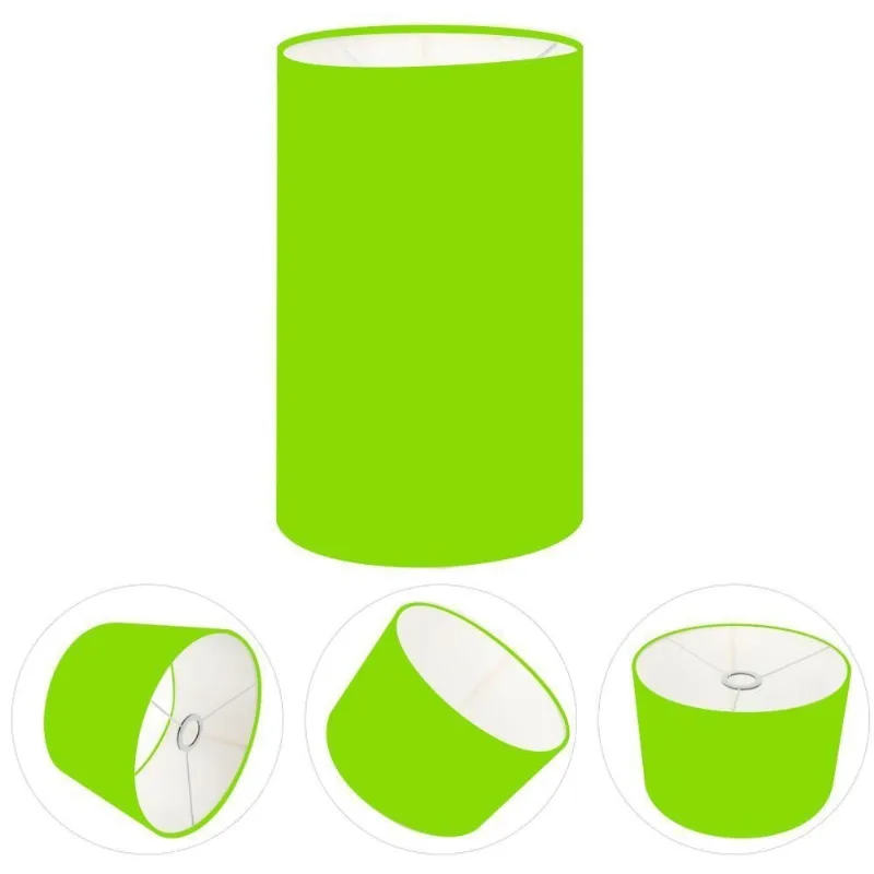 Cúpula Abajur E Luminária Cilíndrica Vivare Cp-7002 ø13x30cm - Bocal Nacional Verde-limão