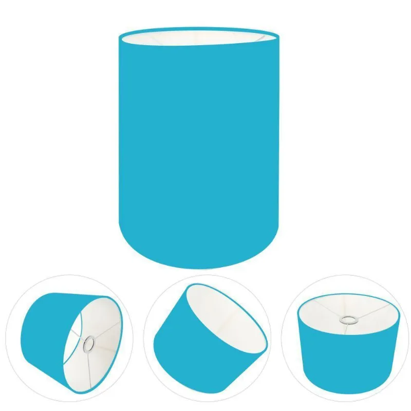 Cúpula Abajur E Luminária Cilíndrica Vivare Cp-7003 ø15x20cm - Bocal Nacional Azul-turquesa - Vivare Brasil Iluminação