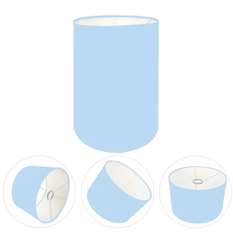 Cúpula Abajur E Luminária Cilíndrica Vivare Cp-7004 ø15x25cm - Bocal Nacional Azul-bebê - Vivare Brasil Iluminação