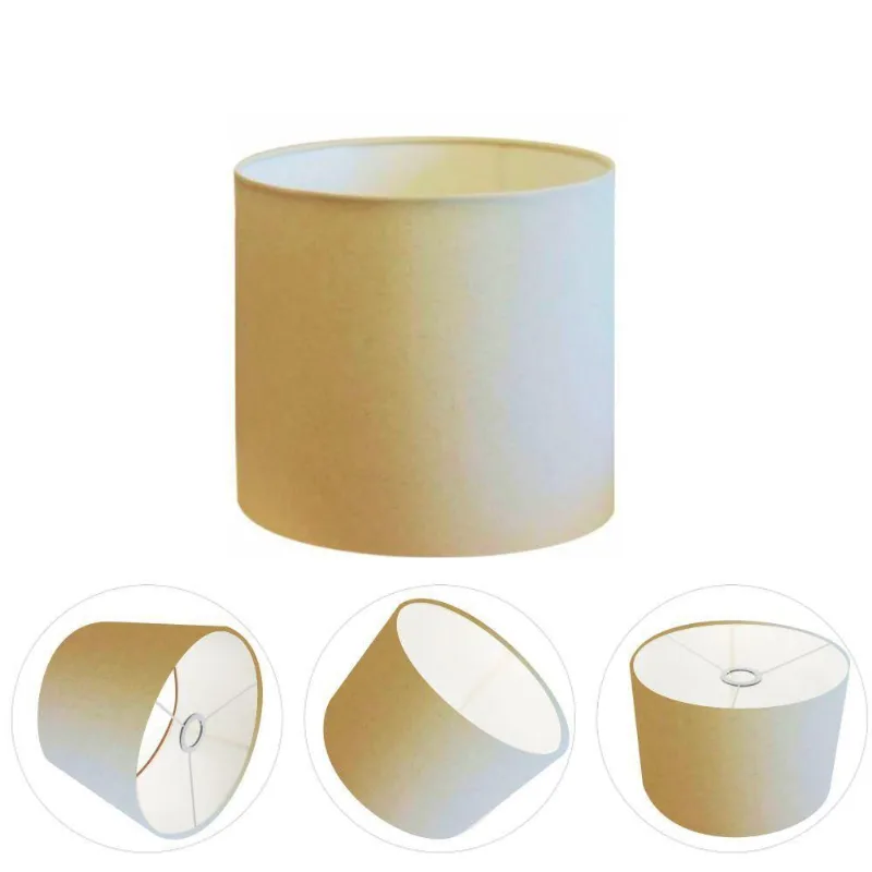 Cúpula Abajur E Luminária Cilíndrica Vivare Cp-7005 ø18x18cm - Bocal Nacional Algodão-crú - Vivare Brasil Iluminação