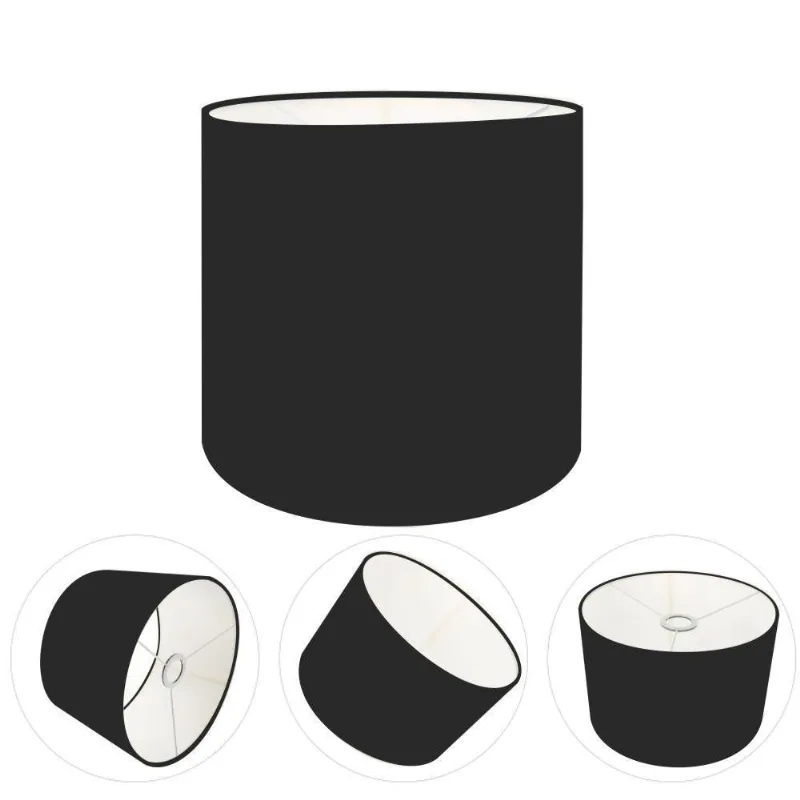 Cúpula Abajur E Luminária Cilíndrica Vivare Cp-7007 ø20x22cm - Bocal Nacional Preto - Vivare Brasil Iluminação