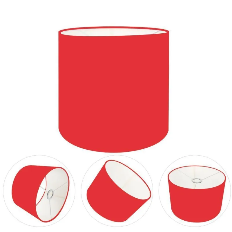 Cúpula Abajur E Luminária Cilíndrica Vivare Cp-7007 ø20x22cm - Bocal Nacional Vermelho - Vivare Brasil Iluminação