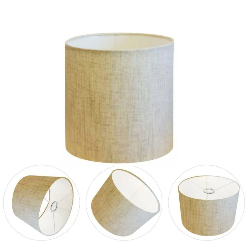Cúpula Abajur E Luminária Cilíndrica Vivare Cp-7008 ø20x25cm - Bocal Nacional Rustico-bege - Vivare Brasil Iluminação