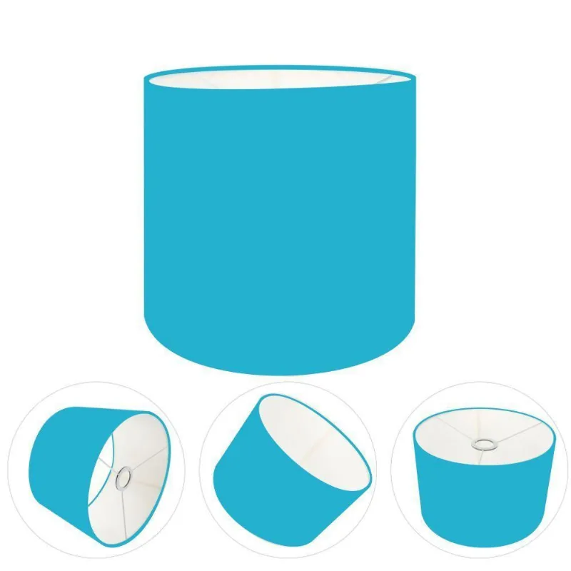 Cúpula Abajur E Luminária Cilíndrica Vivare Cp-7010 ø25x25cm - Bocal Nacional Azul-turquesa - Vivare Brasil Iluminação