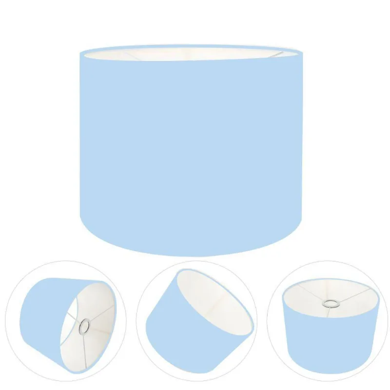 Cúpula Abajur E Luminária Cilíndrica Vivare Cp-7011 ø30x21cm - Bocal Nacional Azul-bebê - Vivare Brasil Iluminação