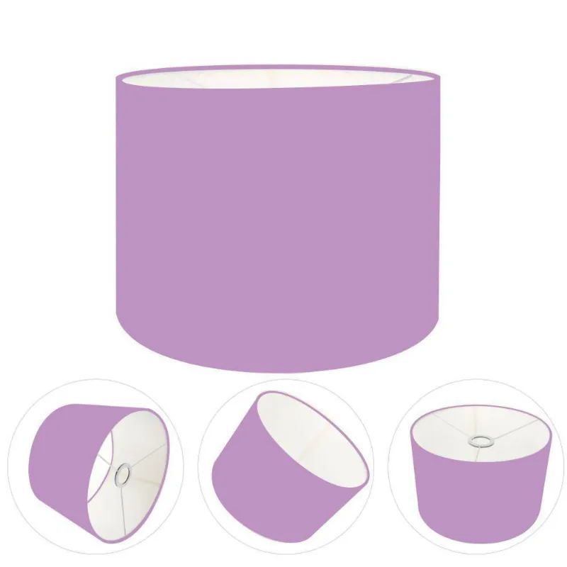 Cúpula Abajur E Luminária Cilíndrica Vivare Cp-7012 ø30x25cm - Bocal Nacional Lilás - Vivare Brasil Iluminação