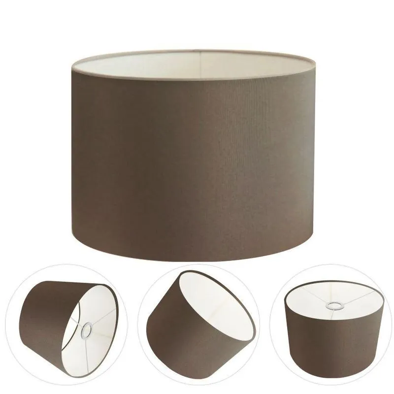 Cúpula Abajur E Luminária Cilíndrica Vivare Cp-7018 ø40x25cm - Bocal Nacional Cáqui