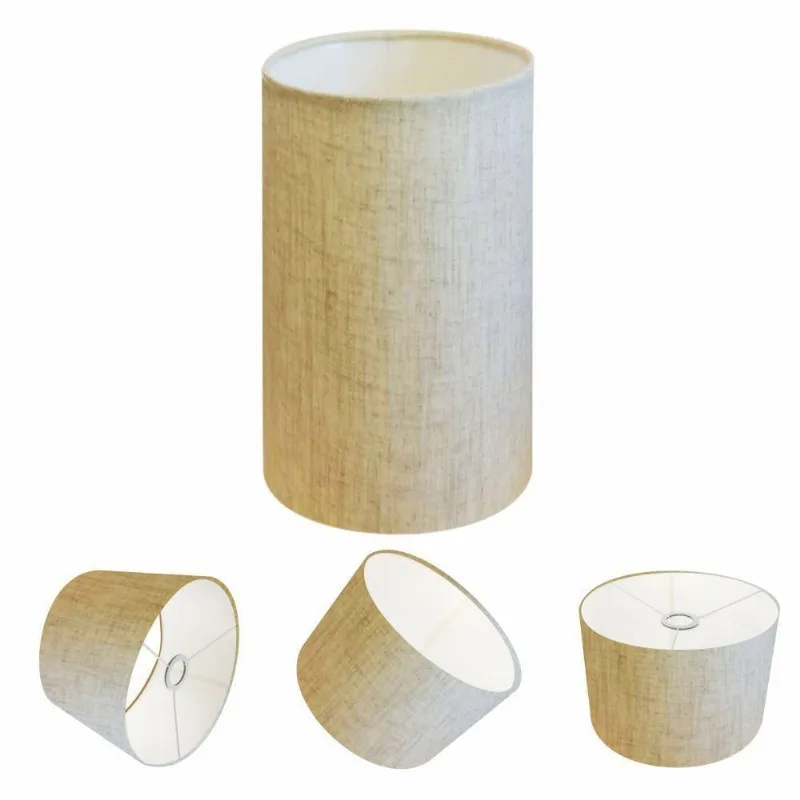 Cúpula para Abajur e Luminária CP-8002 Cilíndrica 13X30CM Bocal Europeu rústico-bege Vivare Brasil