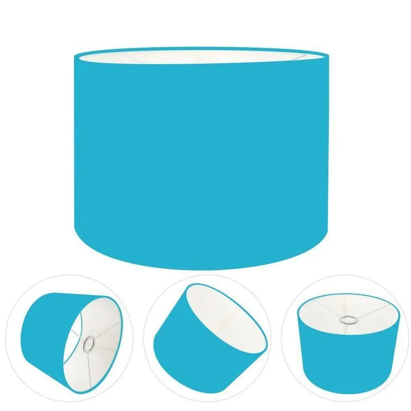 Cúpula Abajur Cilíndrica Cp-7017 ø40x21cm Azul Turquesa