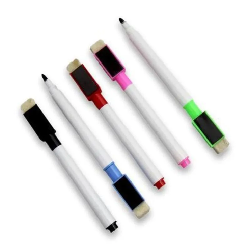 Caneta Com Apagador Para Quadro Branco E Lousa Magnética 6un