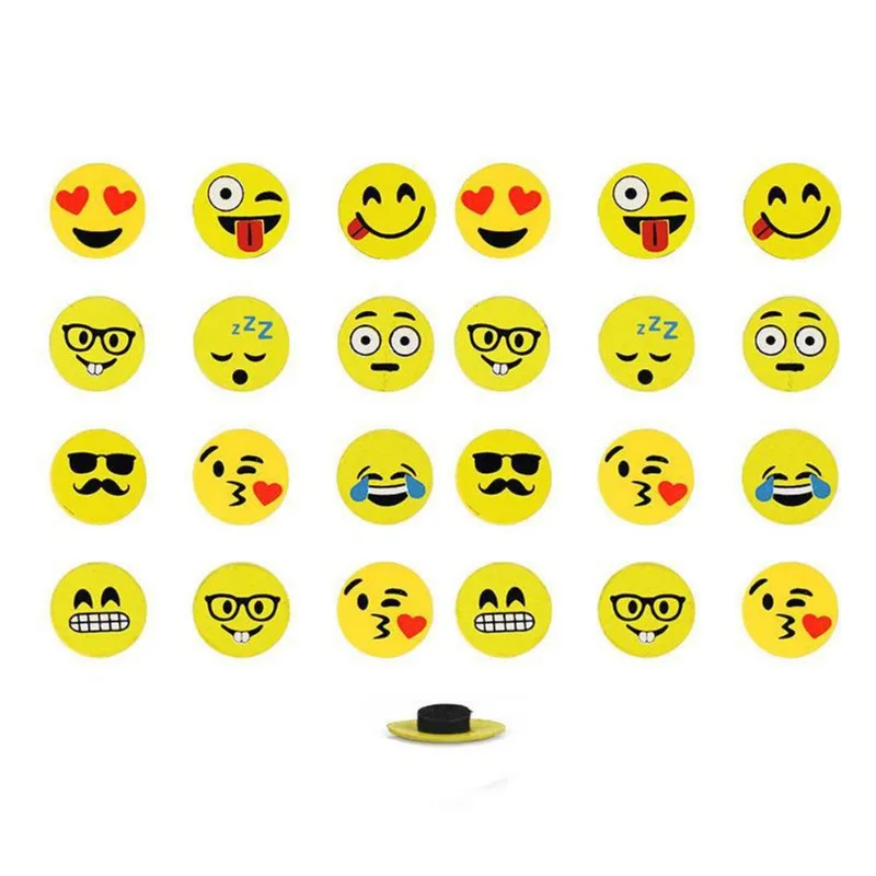 Imãs Enfeite De Geladeira E Painel Botão Emojis 24 Unidades