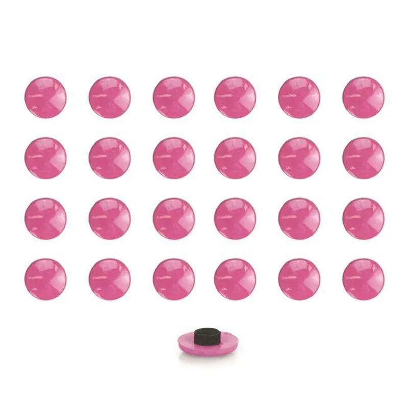 Imãs Enfeite De Geladeira E Painel Botão Rosa - 24 Unidades