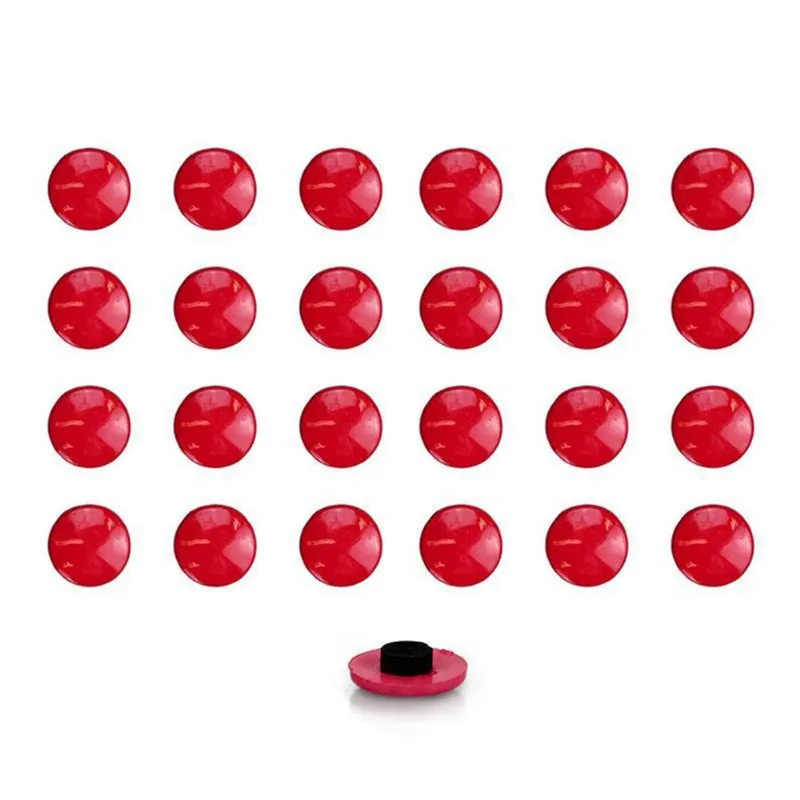 Imãs Enfeite De Geladeira Botão Vermelho - 24 Unidades