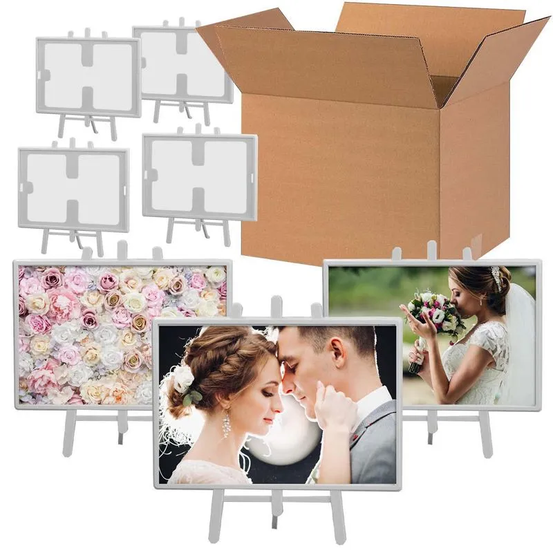 Kit 100 Uni. Porta Retrato Cavalete 10x15 - Branco