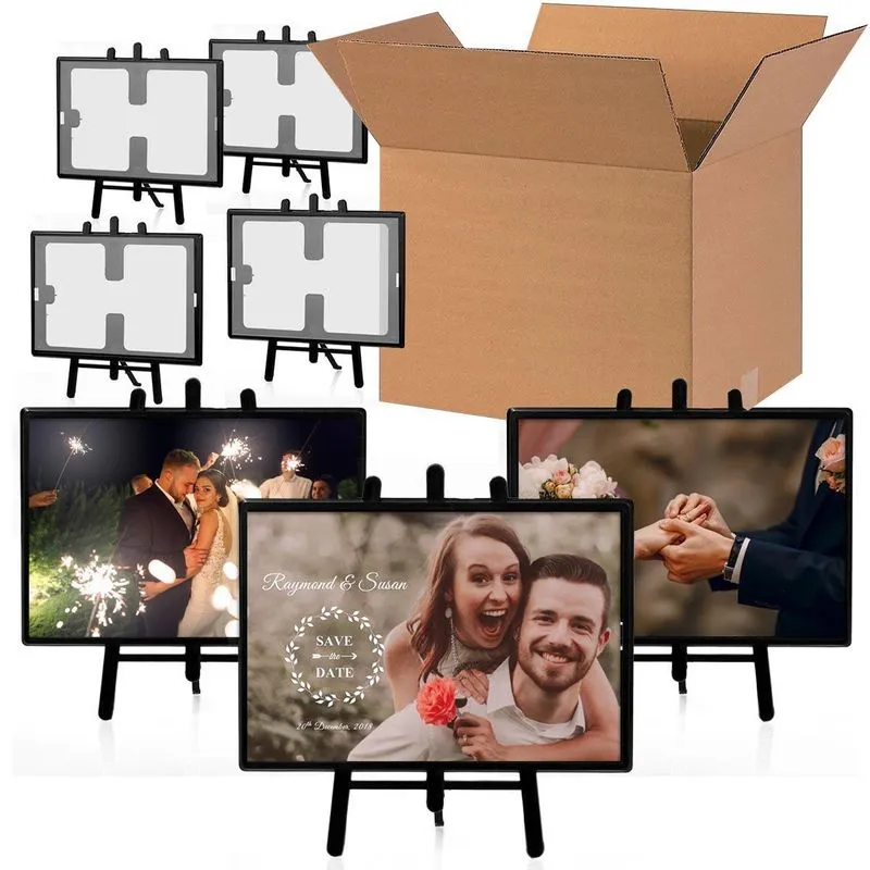 Kit 100 Uni. Porta Retrato Cavalete 10x15 - Preto