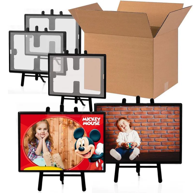 Kit 50 Uni. Porta Retrato Cavalete 10x15 - Preto