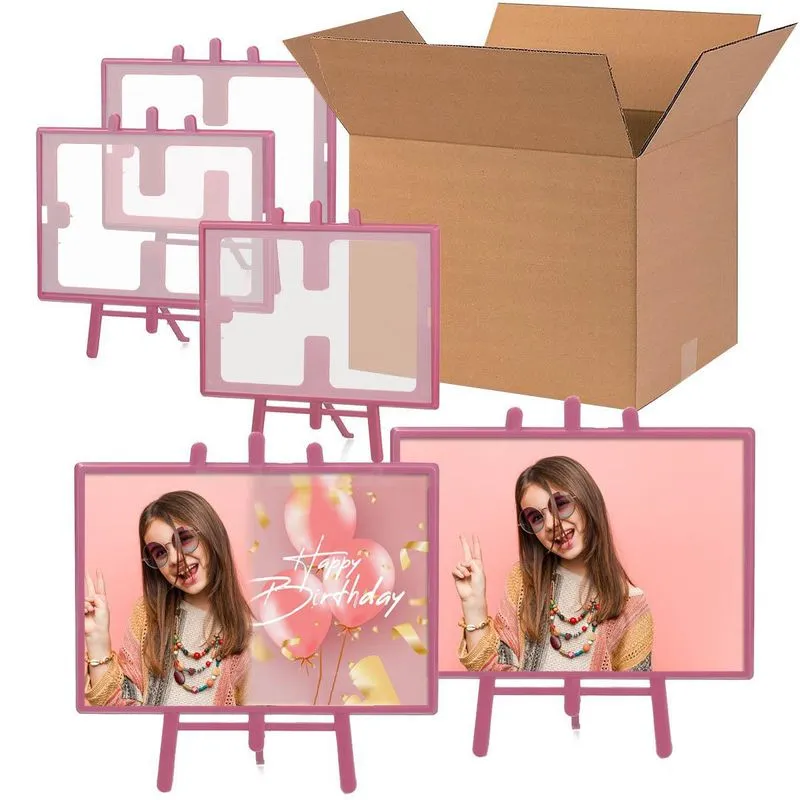 Kit 50 Uni. Porta Retrato Cavalete 10x15 - Rosa