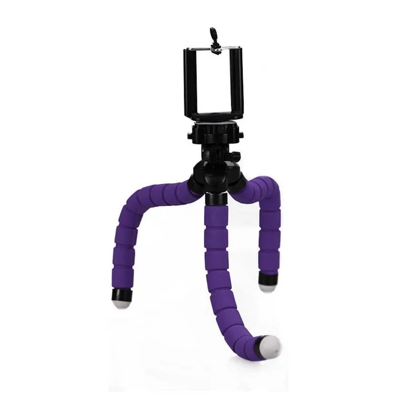 Mini Tripé Flexível Para Celular 16Cm - Roxo