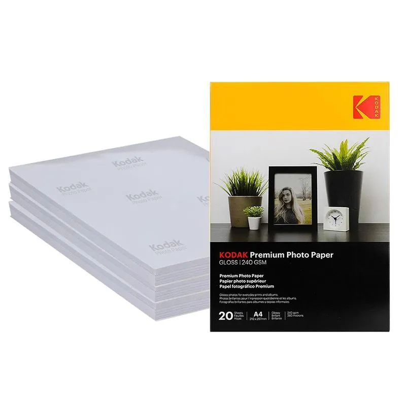 Papel Fotográfico A4 Premium Kodak 240g 100 Folhas