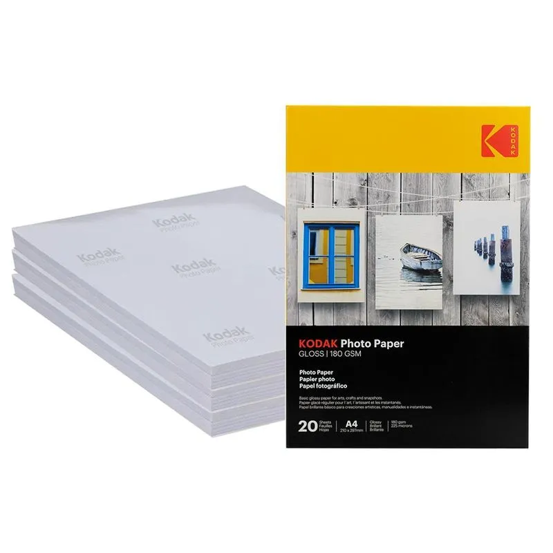Papel Fotográfico A4 Kodak A4 180g Gloss 100 Folhas