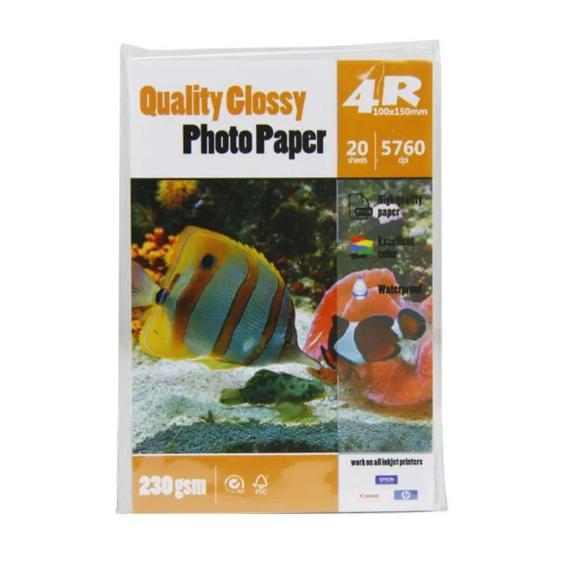 Papel Fotográfico Glossy / Brilho 230g 10x15 - 500 Folhas