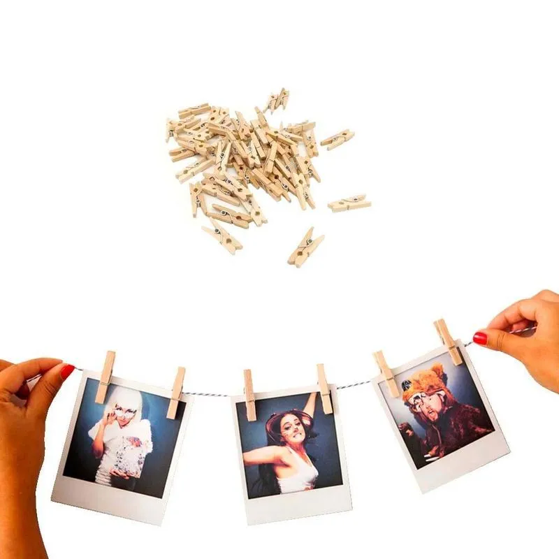 Varal De Fotos Decorativo Com 6 Prendedores E Cordão