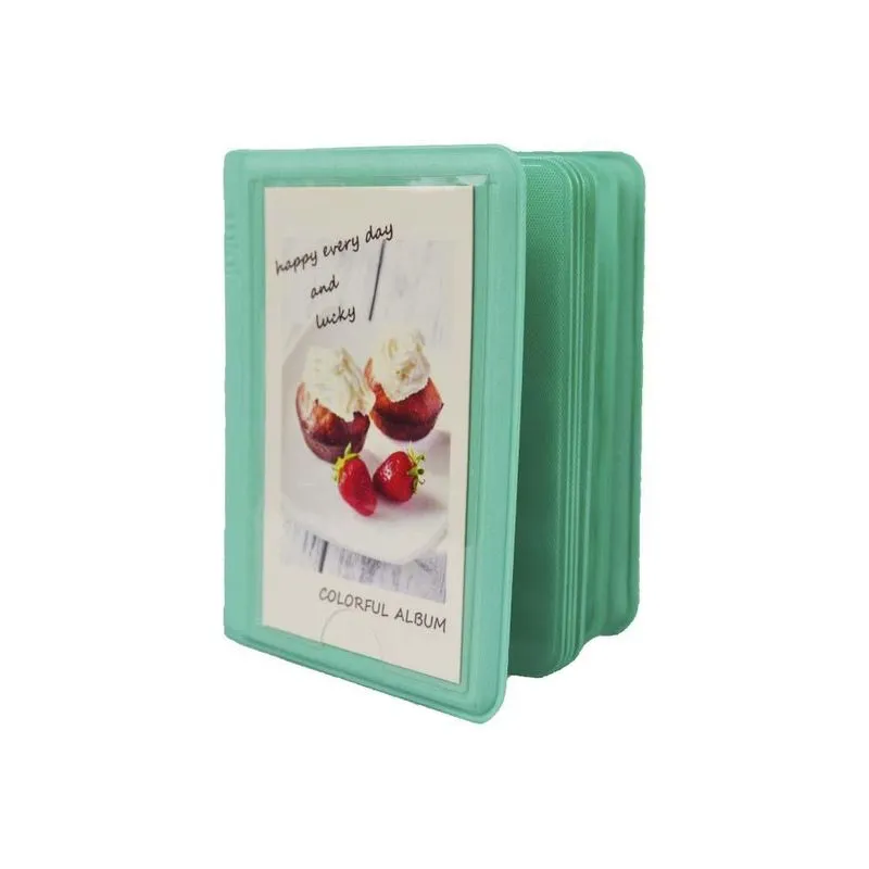 Mini Álbum De Fotos Instax Mini Para 28 Fotos Verde Claro