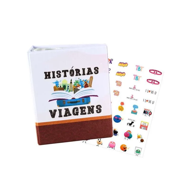 Álbum De Fotos Historias Viagens 500 Fotos 10x15 + Adesivo
