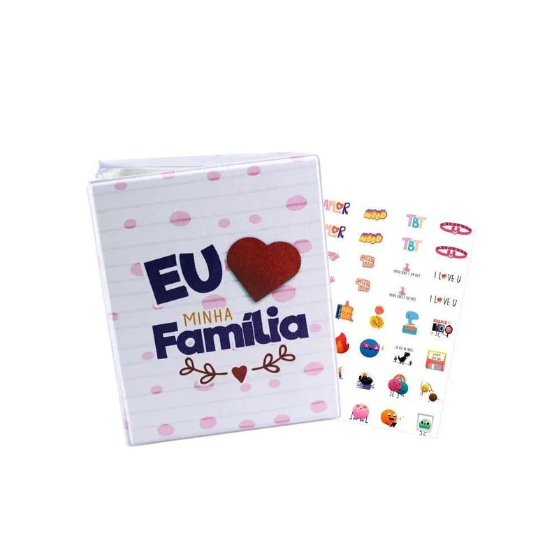 Álbum De Fotos Eu Amo Minha Família 500 Fotos 10x15 +adesivo