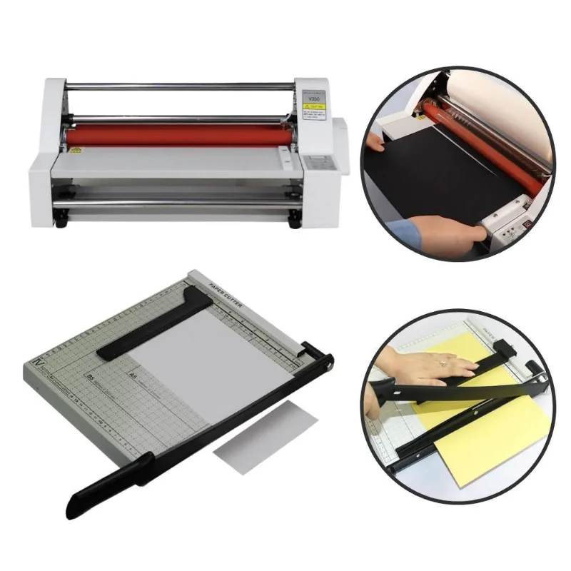 Plastificadora A3 110v + Guilhotina De Papel A4 12 Folhas